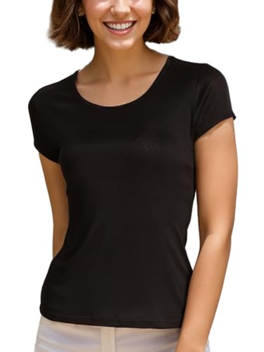 Womens Mulberry Silk T Shirts Basic Crewneck Short sleeve Tee Tops Blouse Summer Casual Solid Tshirts