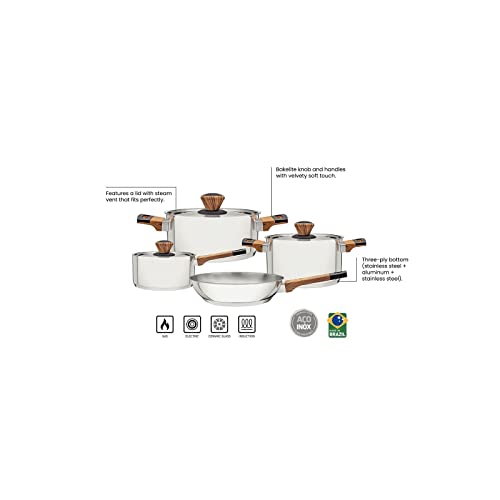 Jogo de Panelas, Tramontina, Inox, 4 Peças