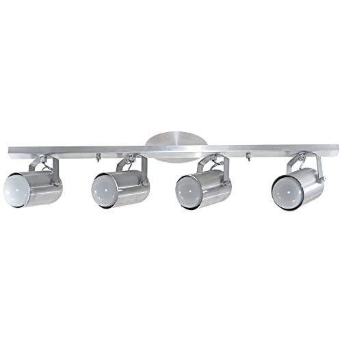 Spot No Trilho Para 04 Lâmpadas - Sala/Cozinha/Quarto - Aluminio Escovado