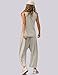UEU 2 Piece Sets for Women Summer Outfits Lounge Sets Casual Sleeveless Tank Top Harem Pants Travel Matching Beach Work Trendy Comfy Fashion Clothes Slouchy Loungewear LightKhaki M