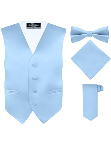 S.H. Churchill & Co. Boy's 4 Piece Vest Set, with Bow Tie, Neck Tie & Pocket Hankie