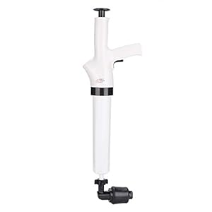 Handmatige luchtafvoerblaster, ergonomische toiletplunjer Afneembare trekker Zichtbare meterontwerp voor badkamer(wit)