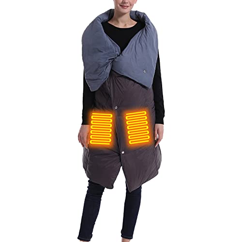 JYCRA Multifunktions-beheizte Weste, USB-beheizter Schal, 3-Geschwindigkeitseinstellung, warme Weste, multifunktionale elektrische Decke mit Taschen Cover