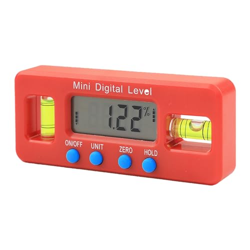 Decorhome Medidor de ángulo digital con nivel de burbuja | Báscula magnética digital - Pantalla LCD mecánica con retroiluminación, regla de 0 a 360 grados, herramienta de nivelación para fontanería y