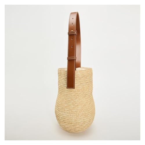 Gourd Shoulder Grass Woven Bag, Fashionable Portable Straw Handmade Vacation Style Beach Versatile Women's Bag3
