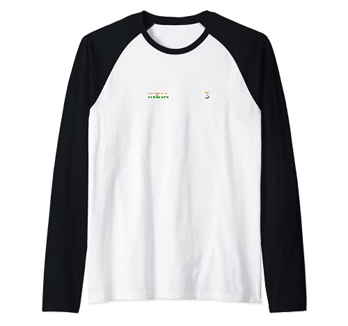 Flag India Raglan Baseball Tee, Black