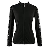 LIUHUO Figure Skating Training Suit Jacket Girls Rhinestone Vertical Stripes Black