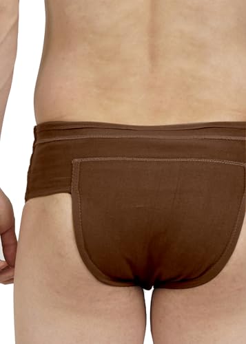 Image of Inguinal Hernia Supporter |HIGH COMPRESSION || Hook & Loop Closure || Scrotum Support || Gym & Daily Use Supporter || Relieve Pain and Swelling || Stretchable || Cotton-Lycra Fabric || Breathable Cotton-Lycra (Brown, XS)