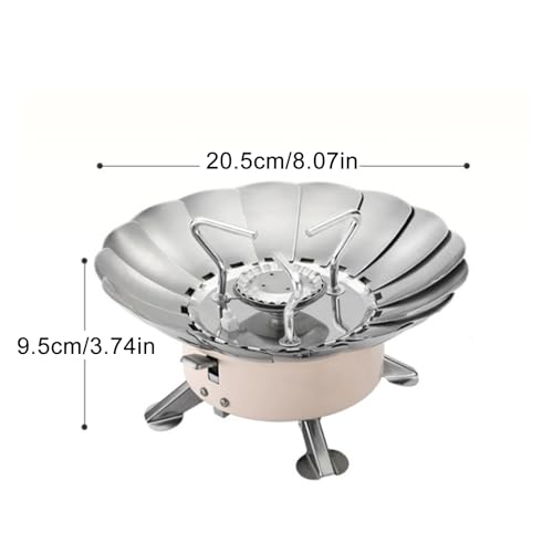 Réchaud de camping propane avec protection-fleur réglable anti-vent pour cuisiner sans coupure - 7