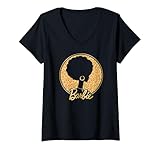 Womens Barbie - Afro Barbie - Leopard V-Neck T-Shirt