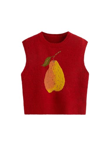 Image of CIDER Women's Sweater Vest Knit Sleeveless Pear Cute Graphic Tank Top | Fun Tops, Fall, Trendy Outfits