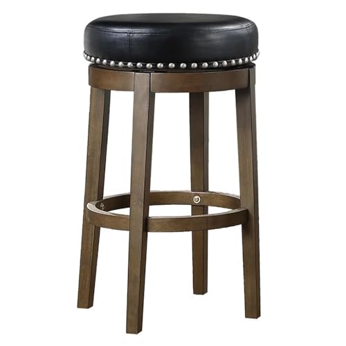 Lexicon Swivel Bar Stools, Faux Leather Round Seat, Set of 2, 30.5"H, Black by Lexicon - Used condition - Image 4