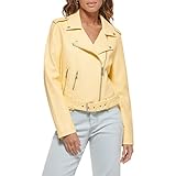 Levi's Women's The Belted Faux Leather Moto Jacket (Regular & Plus Size), Popcorn, Medium