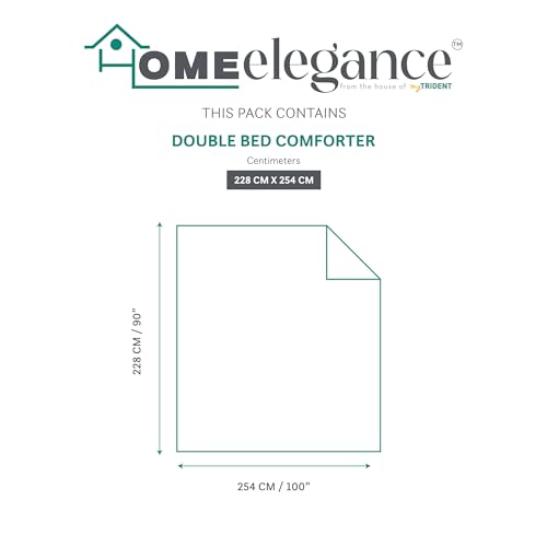 Image of HOME ELEGANCE Comfort Living Microfiber Reversible AC Comforter, 120 GSM, Soft & Cozy, Lightweight Quilt, All Season use, Machine Washable, Queen /Double - 90x100 inches - Hot Chocolate
