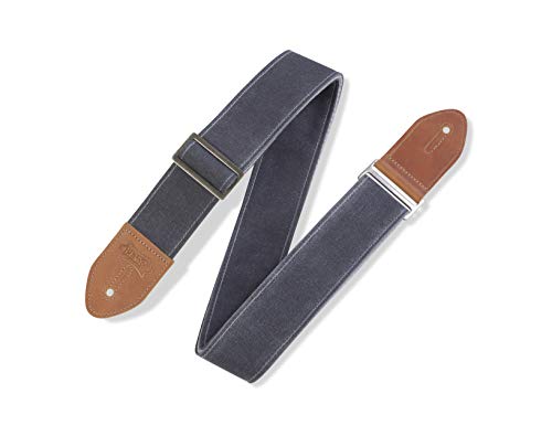 Levy’s Leathers M7WC-GRY Sangle de guitare en toile cirée Motif voyageur Gris 5 cm - Les Beatles, Paul McCartney, John Lennon, RIngo Starr, George Harrison Levy's Leathers M7WC-GRY Sangle de guitare en toile cirée Motif voyageur Gris 5 cm
