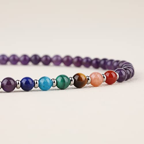 Pulsera Chakras para hombre y mujer con cuentas de piedras naturales 5