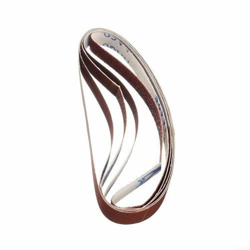 Juego de 10 bandas abrasivas de tela de esmeril de grano 60-1000 de 457 x 13 mm para moler y pulir
