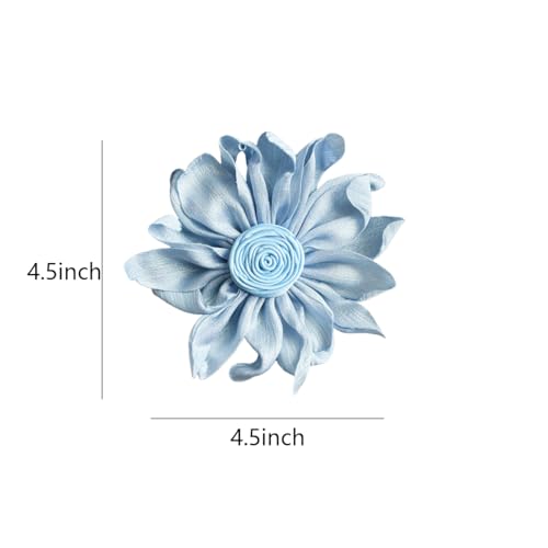 Image of Dainty Satin Fabric Flower Brooches Pin Burnt Edge Black Daisy Brooch Pin Elegant Lapel Pins Christmas Brooches Pin Dress Skirt Scarf Hat Pins Accessories Wedding Party Gift 4IN
