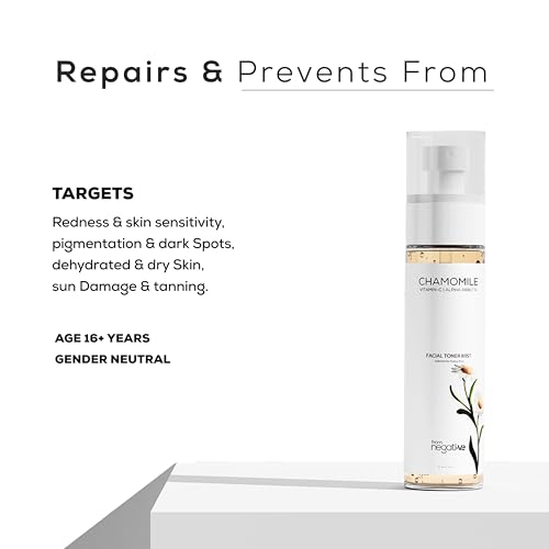 Image of FromNegative Chamomile Face Toner Mist for Soothing, Hydrating & Brightening Skin | With Gentle Vitamin C, Hyaluronic Acid & Licorice for Sensitive, Acne-Prone & Dull Skin | 100ml