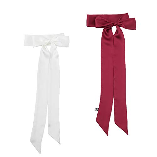 Silk Skinny Scarf Headband Solid Color Satin Scarf Neckerchief Wrist Ribbon Scarf Cosplay Accessory 1 or 2PCS