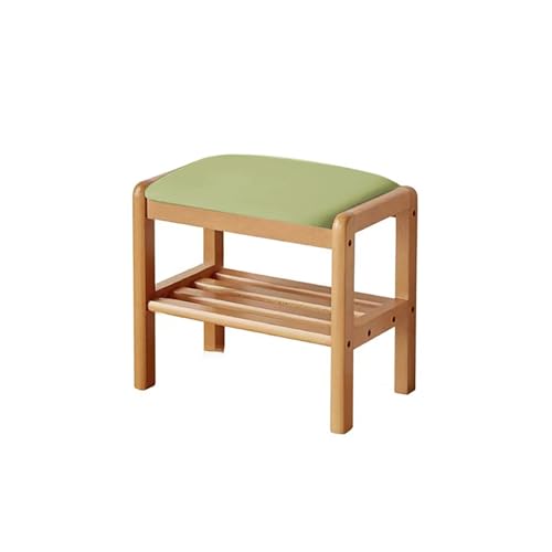 Wjftoday Green Shoe Storage Bench, Wooden Entryway Bench With Comfy Cushion, Space-Saving Ottoman For Hallways And Entryways