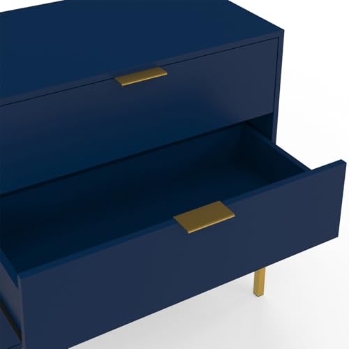 Commode 3 tiroirs BLENIA 80 cm et finitions dorées - vue 6