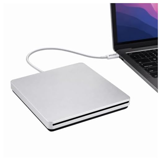 Ploveyy USB C Superdrive External DVD/CD Reader/Burner Player for Apple-MacBook Pro Air/ASUS/DELL Laptop Mac iMac Windows10 PC Desktop with Type-C Port Plug and Play - Silver