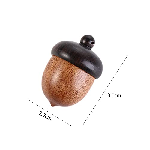 Wooden Travel Pill Case, Solid Wood Medicine Pill Box, Mini Granule Storage Box For Outdoor Acorn Shape Sandalwood Capsules Organizer #TOP1