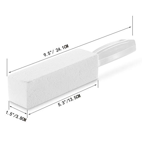2 Pack Pumice Stone for Toilet Bowl Cleaning with Handle, Scouring Stick Remove Toilet Bowl Hard Water Rings, Calcium Buildup and Rust for Cleaning Toilet, Bathroom, Kitchen Sink, Grill (White) - Thumbnail 2