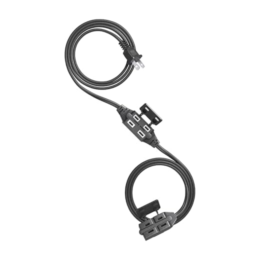 DEWENWILS 2 Prong Extension Cord 6 Ft, 3FT + 3FT Indoor Extension Cord, 2 Groups 3 Polarized Outlets with Safety Cap Protect for Home Office, Black, 16/2 SPT-2 ETL Listed, 1 Pack