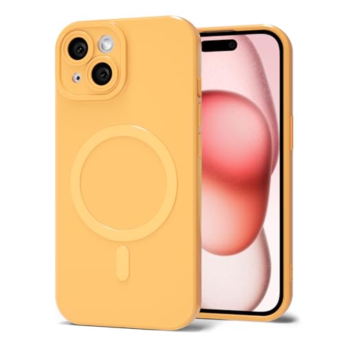 Coque iPhone 15 MagSafe en silicone souple effet gelée et protection pour appareil photo