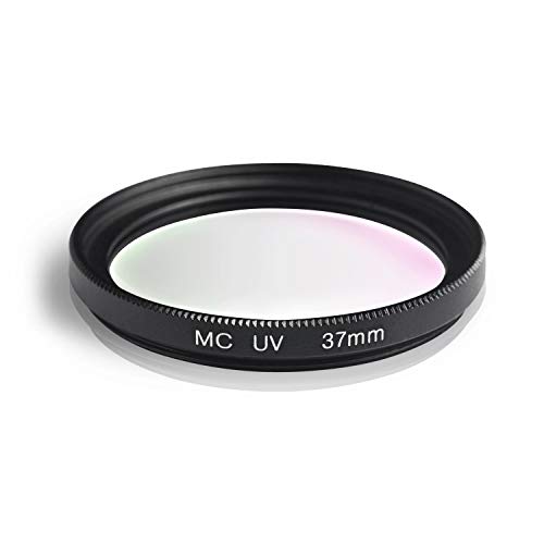 Filtre UV MC. Cadre en Aluminium et Verre Optique. Revêtement Hydrofuge et Anti-Rayures. pour Canon Sony Nikon Leica Fujifilm Panasonic Pentax Sigma Tamron Pentax (37mm)