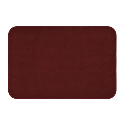 House, Home and More Skid-Resistant Carpet Indoor Area Rug Floor Mat - Burgundy Red - 3 Feet X 5 Feet