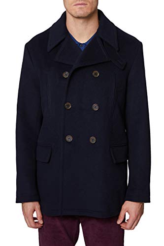 Hickey Freeman Men's Double Breasted Coat, Navy, Medium