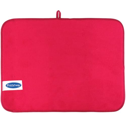 Image of Primeway Honeycomb Polyester 50x38cm Dish Drying Kitchen Platform Sink Mat | 280 GSM | Pink