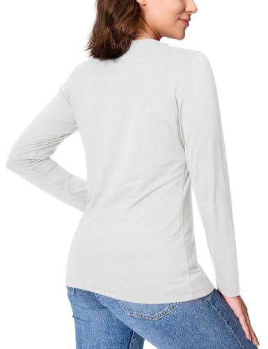 Image of YUCOLEN Long Sleeve Shirts for Women Cotton Crew Neck Casual Tops Fall