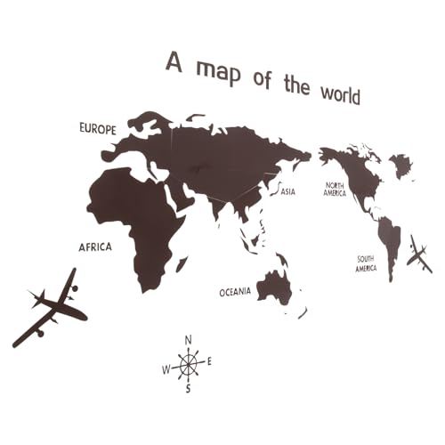 Hoement Acryl Weltkarte Wandaufkleber 0,8x0,4m für Wohnzimmer Kinderzimmer Büro Wanddekor