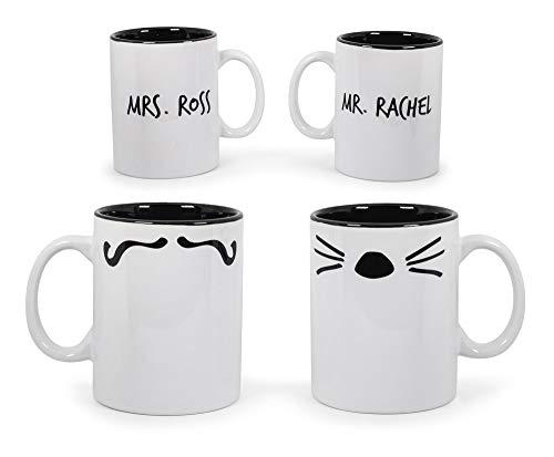 Ukonic Friends Mug Set, Mr. Rachel & Mrs. Ross, 15 oz