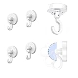 DINGFENG 4 Stück Deckenhaken Ohne Bohren,Deckenhaken Selbstklebend, Haken Selbstklebend, Deckenhaken,Abs-Kunststoff 360° Drehbar,Badezimmer-Saughaken Zum Aufhängen Von Küchen- Und Badezimmerartikeln