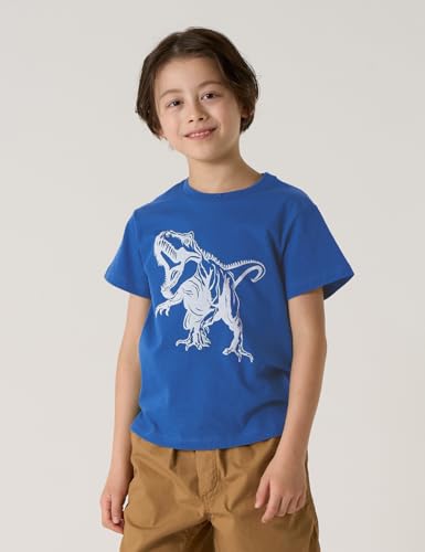 Image of LAPASA Boys & Girls Cotton Graphic T-Shirts 4 Pack Tees for 3T-13Y Kids K01 | Ribbed Crewneck & Short Sleeve Undershirts for Toddlers and Teens. Soft, Breathable, Ideal for School & Daily Wear