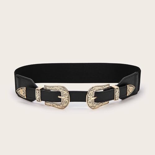 Women Elastic Waist Belt,Stretch Buckle Belt for Dancing Events Family Banquets4