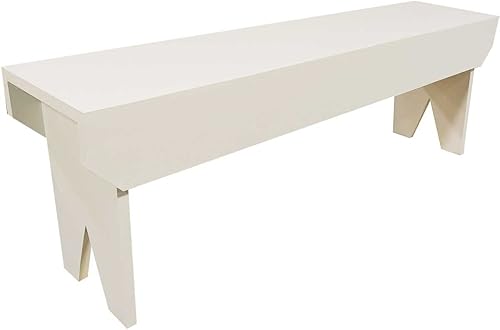 Banco de madera de 4 pies (blanco cabaña)