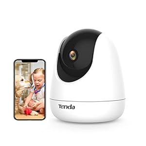 Tenda CP3 Überwachungskamera Innen, 1080p WLAN IP Kamera mit 2-Wege-Audio, 360°/155° drehbar, 12m Nachtsicht, Menschen Bewegungsmelder, Alarms & Push-Nachricht, Haustierkamera für Hund & Katze) Alexa