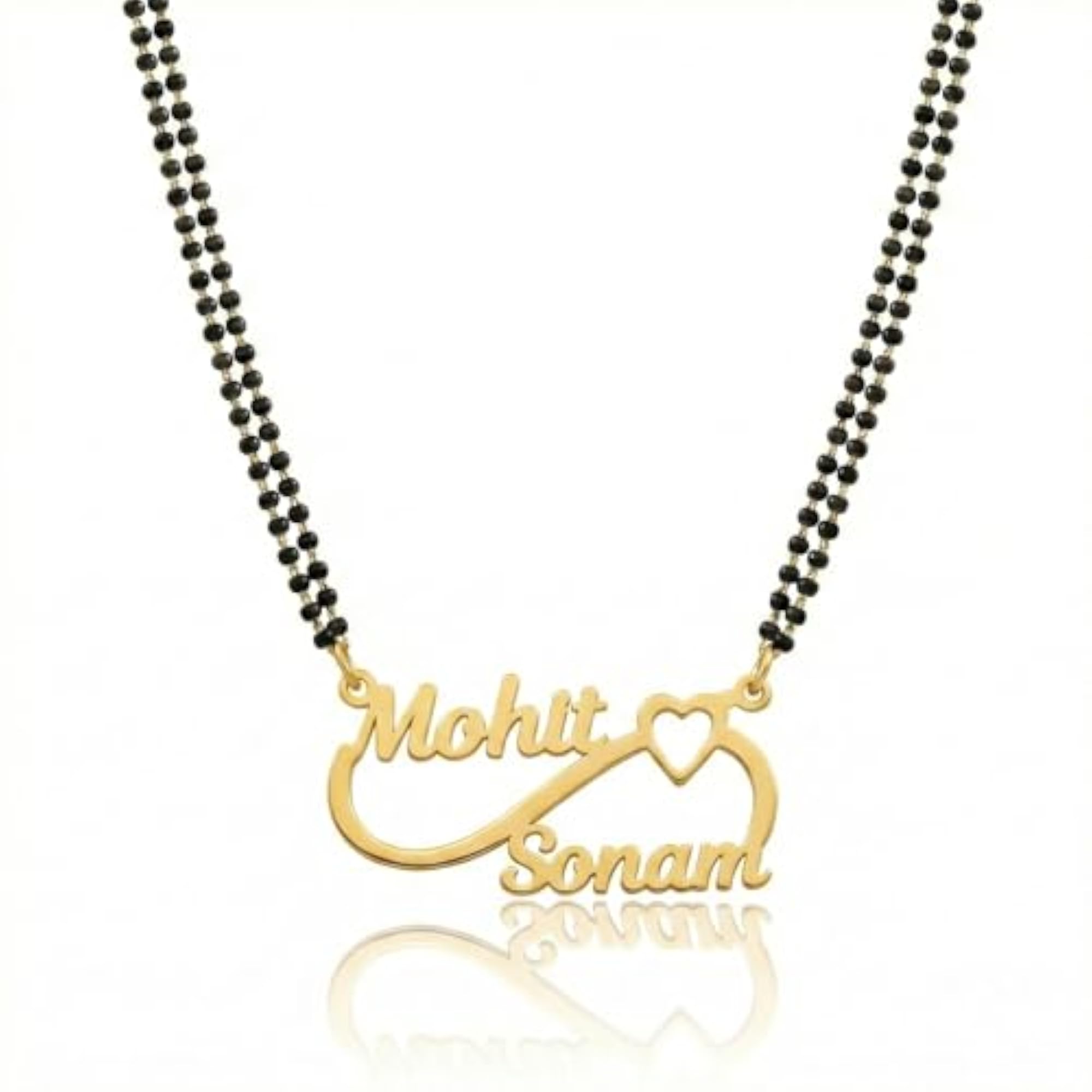 Infinity Heart Couple Name Necklace, Personalized Gift