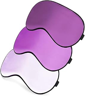Sleep Mask, Super Soft Eye Masks with Adjustable Strap, Lightweight Comfortable Blindfold, Perfect Blocks Light for Men Women (Light Purple, Purple, Deep Purple)