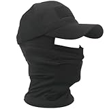RCOACE Turkey Hunting Face Mask, Anti-Fog Mesh Hunting Balaclava for Glasses Wearers, Ultra-Lightweight Breathable Camo Ski Mask, Hearing-Friendly Camouflage Face Mask for Outdoor (Pure Black)