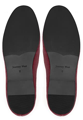 Image of Journey West Men's Suede Leather Belgian Loafers for Men Slip-on Casual Penny Casual Loafers