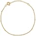 BENIQUE Dainty Bracelet for Women, 925 Sterling Silver, 14K Gold Filled, Rose Gold Filled, Beaded Chain for Layering Stacking, Minimalist Jewelry, Made in USA, 6.5"+1" Adjustable Extender (GF)