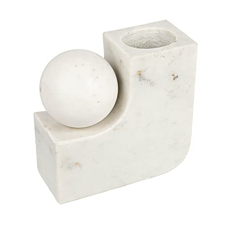 Bloomingville Modern Marble Candle Holder With Ball, White Vase #TOP16