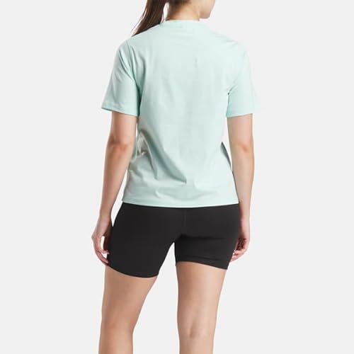 Reebok Wren 2 Colour Logo Crew Ss Tee T-Shirt For Women'S Glitch Aqua M